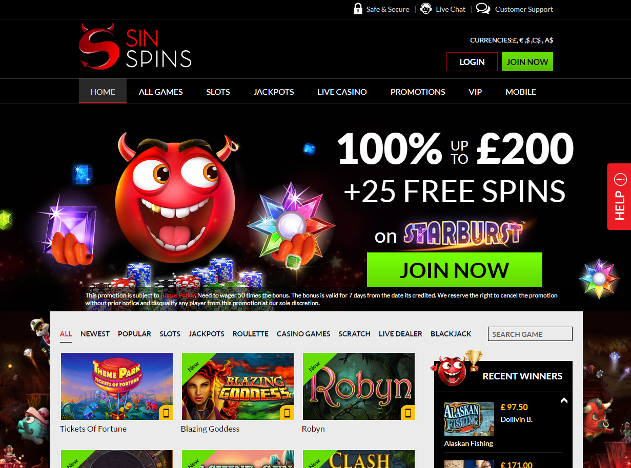 sin spins